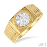 .50CTRDDM RD'LOVEB' MENS RG YW 14K-G