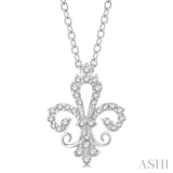 Fleur De Lis Petite Diamond Fashion Pendant