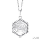 Hexagon Shape Medallion Diamond Pendant