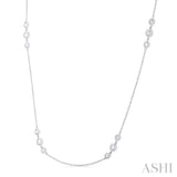 Three Stone Diamond Station Necklace