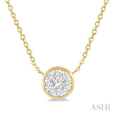 1/6 Ctw Round Shape Lovebright Diamond Necklace in 14K Yellow and White Gold