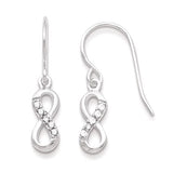 Ss & Cz infinity sheppards hook earrings