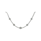 Platinum antique floral diamond necklace with 10ctw of diamonds