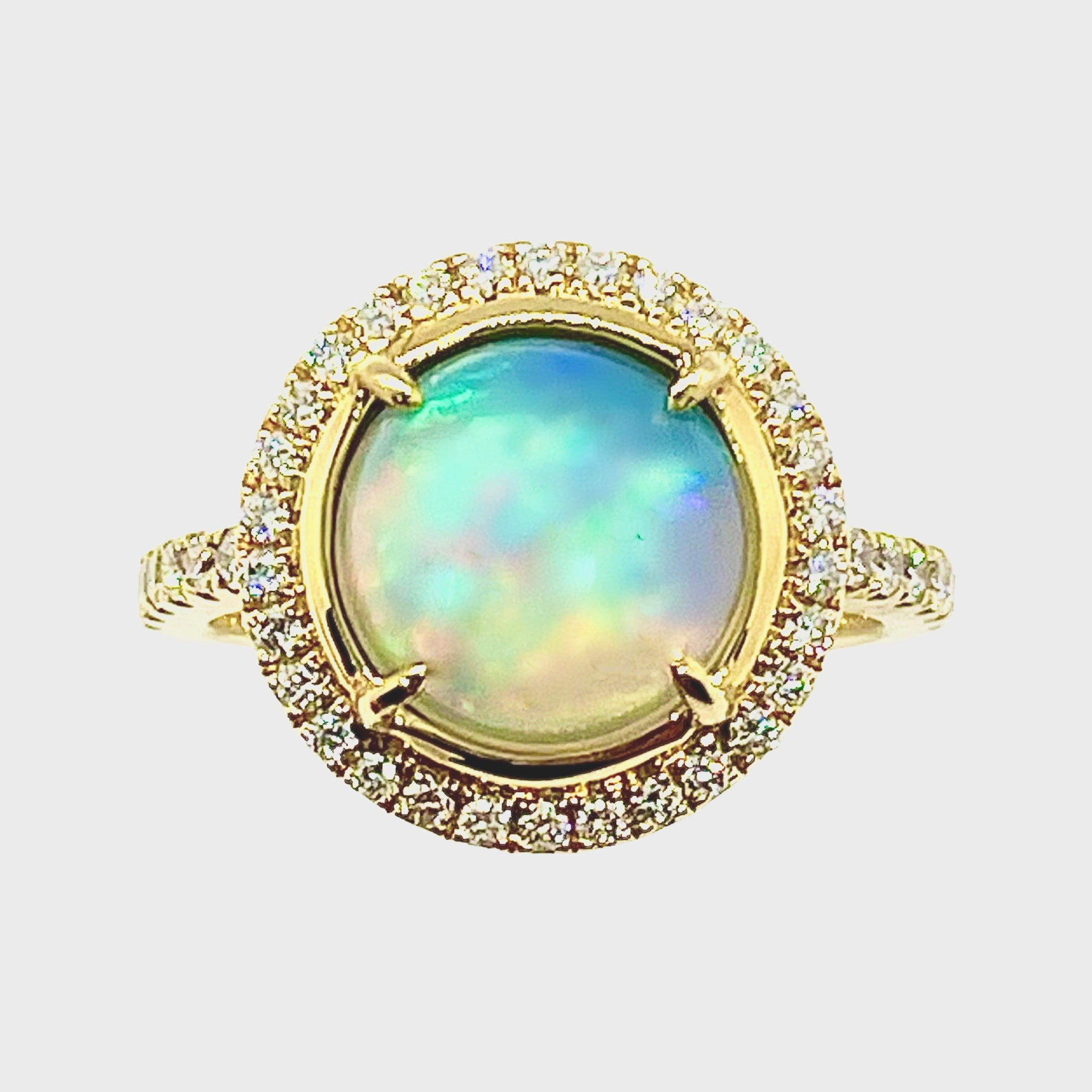Ethiopian Rd Opal and Diamond ring